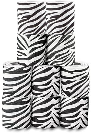 Generic Lot de 10 rouleaux de papier toilette 4 plis, texture zèbre, papier toilette en pâte de bois vierge, doux, résistant, adapté pour la maison, l'hôtel et les voyages