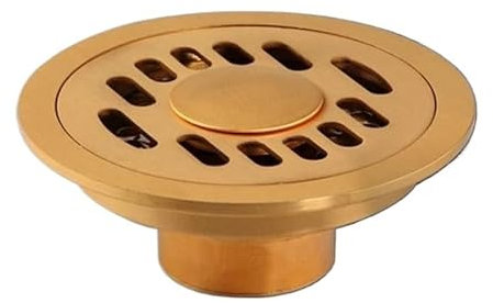 HESHUYAN Sumidero Ducha Drenaje de Suelo Redondo de latón de 10 CM, Cubierta de desagüe de Ducha, escurridor de residuos, desagüe de Suelo de Rejilla Filtro Desague Ducha(A)