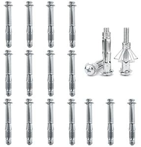 DAIRYCOF 15 Stück Hohlraumdübel Metall verzinkt Hohlwanddübel M8x80mm Expansion Nuts Hohlraumdübel Dünne Befestigungen für Befestigungen in Gipskartonplatten (15, M8*80mm)