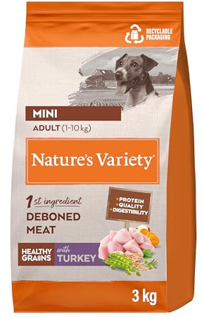 Nature's Variety Healthy Grains Hundefutter für Mini Erwachsene mit Truthahn ohne Knochen, 3 kg