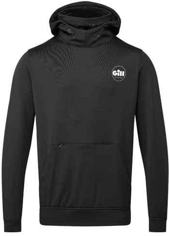 Gill Fishing Meridian Hoodie with Removable Gaiter - Quicky Dry & PFAS Free Water Repellent Finish (Black, XXL)