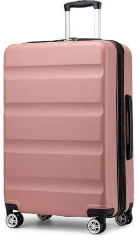 Kono 28 Grand Valise | Serrures TSA | Bagage Extensible avec 4 Roues Silencieuses à Double Rotation | Léger et Durable (Rose Nude,75x47.5x29.5cm)