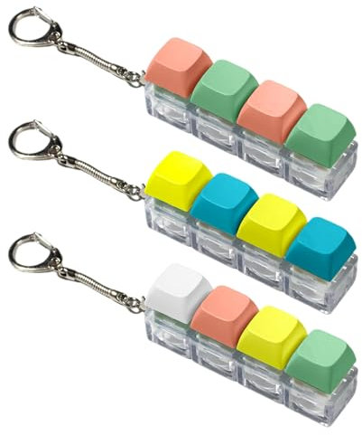 VARKAGE 3 Stück Tastatur Fidget Spielzeug für Erwachsene, Fidget Tastatur Schlüsselanhänger Tastatur Fidget Clicker Lustig Button Fidget Spielzeug zur Dekompression Dekoration