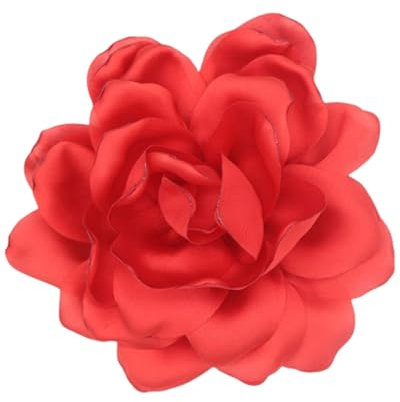 LOZTBUE 1 pièce de broche de fleurs de roses, grande broche de mousseline, pince à cheveux, classique, élégante, faite à la main, de fleurs, appropriée pour le mariage, la fête (Rouge clair)