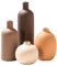 VASETOPIA Vase Keramik Blumenvase 4 Stück, Elegante Pampasgras Home Dekorative Kleine Vasen für Tisch, Tafelaufsätze, Regal (Dunkelbraun/Braun/Orange/Weiß)