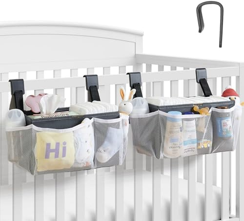2-Pack Hanging Diaper Organizer for Crib, Playpen, Bassinet & Pack n Play