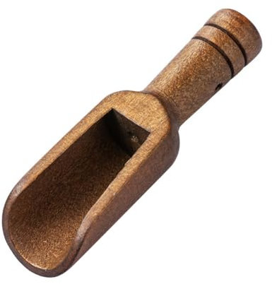 Hrlace 4 Stück Klein Holzlöffel Mini Holz Schaufel Badesalz Löffel Gewürzlöffel Salzlöffel Holzschaufel Messlöffel Küchenutensilien für Honig Salz Gewürze Zucker Milchpulver Kaffee Tee Antike Farbe