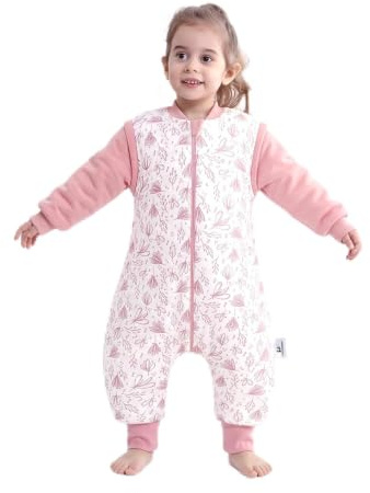 Tragbare Decke Schlafstrampler mit Füßen Beinen Baby Kinder Mädchen Junge Baumwolle Winter 2,5 Tog 2-4 Jahre alt