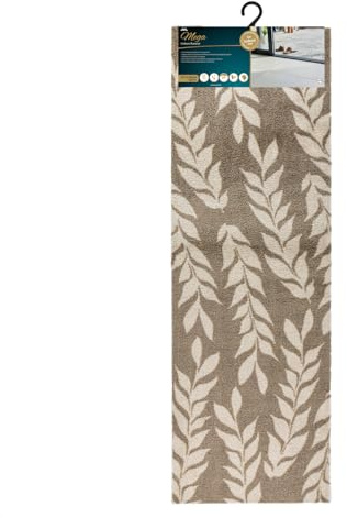 JVL Mega Mat Machine Washable Entrance Runner, 50x150cm, Brown Leaves