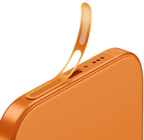 AUZOSL Mesh Dustproof Sticker for iPhone 17 Pro/Max, Pack of 5 Silicone Dust Net Dust Protection for Charging Channel & Speaker, Easy Installation (Cosmic Orange)