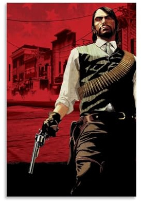 SRJUDR Red Dead RedemptionPosters Art Pop Wandkunst und Drucke, Leinwanddesign, Portrait, Wanddekoration, 20 x 30 cm, ungerahmter Stil