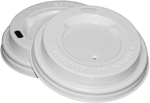 Inoverse 100 Stück Kaffeebecher Deckel Ø 90 mm – Auslaufsicher Kunststoffdeckel für Pappbecher, Weiß, Coffee To Go, Becherdeckel