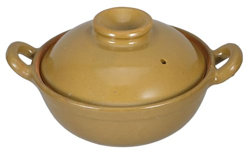 VICASKY Casserole en Terre Cuite 500 Ml Poignée Unique, Pot de Cuisson Traditionnel pour Mijoté, Marmite Ménagère en Argile Céramique pour Riz, Ragoût Cuisine Maison