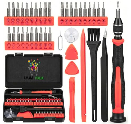Set Cacciaviti Precisione, Cacciaviti, Cacciavite Kit Professionali con Torx, Triwing Y00, Stella P2/5, -1.0/2.0, valigetta attrezzi completa 40 pezzi