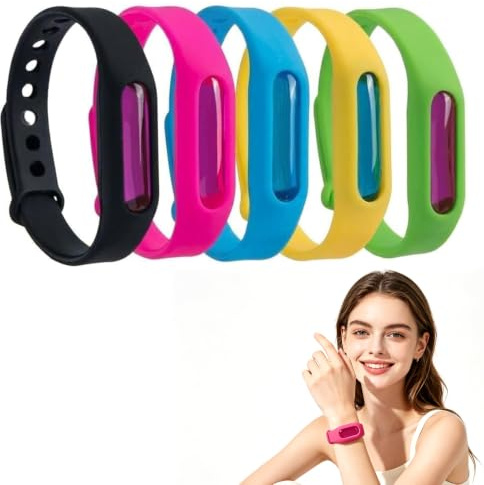 2026 Neu Bronoir Kinder & Erwachsene Verstellbares Silikon Abwehrband Wasserdicht für Camping Outdoor (5PCS) Zufällige Farbe