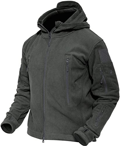 MAGCOMSEN Men 's Windproof Warm Military Tactical Fleece Jacket Grey XL