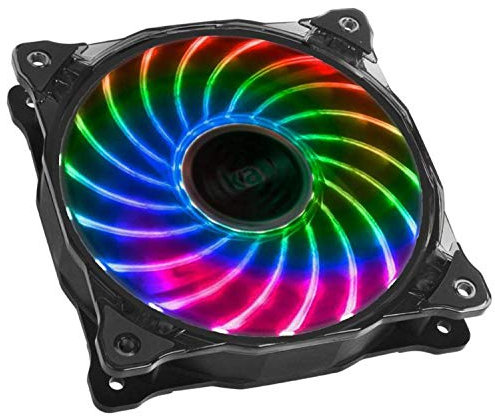 Akasa Vegas X7 | RGB Fan | Low Noise Case Fan | 1200 RPM | 4 Pin RGB LED Connector | Anti-vibration Pads | 120mm PC Fan | For PC, Heatsink, CPU Cooling, Ventilation | AK-FN093