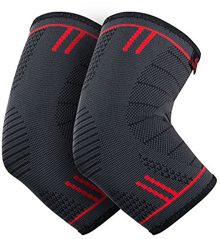 Kuangmi Ellenbogenbandage für Sport, Tennis, Golfellbogen, Schmerzlinderung, Arthritis, Verletzungen Recovery Blue (Paar) Medium
