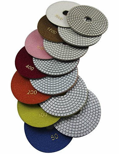 Konfor Diamant-Polierscheiben, 7 Stufen, 17,8 cm, ideal für Granit, Travertin Marmor