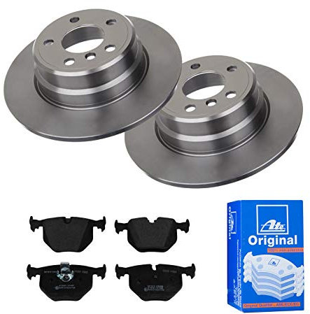 ATE Bremsen-Set 2 Bremsscheiben + Bremsbeläge Bremsensatz Ø324 Einbau Hinten Bremsscheiben-Set Scheibenbremsen passend für BMW X5 E53