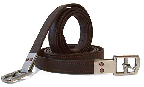 QHP Steigbügelriemen Bügelriemen extra stark Leder schwarz oder braun ARBO-INOX® (135cm, Braun)