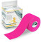 Mobiclinic®, Bande de kinésiologie, Neuro-musculaire adhésive, 5m x 5cm, Sport tape, Soulagement des douleurs musculaires, Adapté à plusieurs zones, Kinesiotape, Face (Rose)