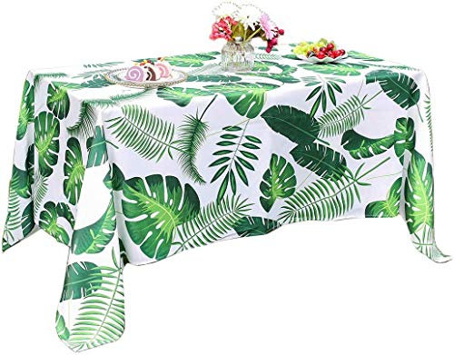 Eternal Beauty 132x178cm Recatngle Palm Leaf Indoor Outdoor Splashproof Tablecloth for Patio Garden Party and BBQ (52x70 Inch)