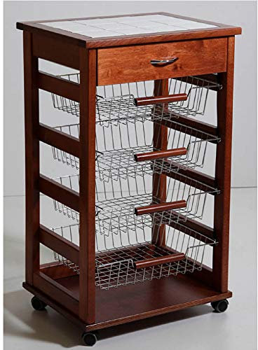 LIBEROSHOPPING.eu - LA TUA CASA IN UN CLICK Carrello Cucina Portafrutta con Cassetto Portaoggetti (Noce)