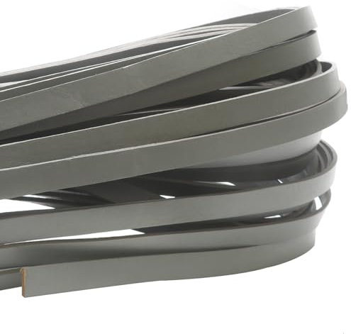 esnado Lederband Flach 10 mm x 2 mm. Grau - 2 Meter
