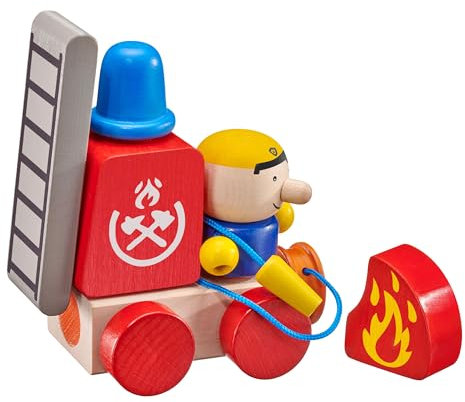 Selecta 62077 Klettini, Feuerwehr, Klett-Stapelspielzeug, 7 Teile, bunt