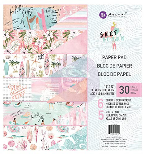 PRIMA MARKETING INC 620953 Surfboard-Papier, 30,5 x 30,5 cm, Surfbrett, Einheitsgröße