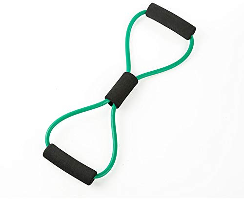 VOANZO 2pcs Yoga Gym Fitness Resistance 8 Wort Brust Expander Gummischlauch Pull Rope Workout Muskelelastische Bänder für Sportübungen (grün)