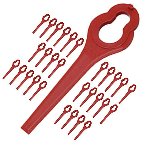 SPARES2GO Kunststoffklingen, kompatibel mit ALDI Ferrex 20 V 40 V Akku-Rasentrimmer (30 Stück)