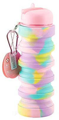 HGYJ Bicchiere d'Acqua Pieghevole in Silicone Bottiglia d'Acqua da Arrampicata Sportiva all'aperto Portatile 350ml Tazza da Viaggio Retrattile di Grande capacità