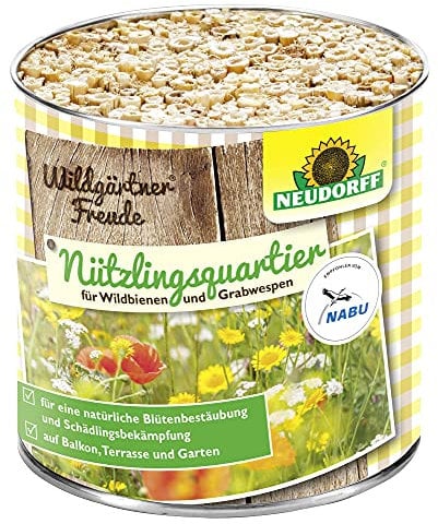 Neudorff Wildgärtner Freude Nützlingsquartier für Wildbienen und Grabwespen speziell für Verschiedene Wildbienen-Arten, 1 Stück