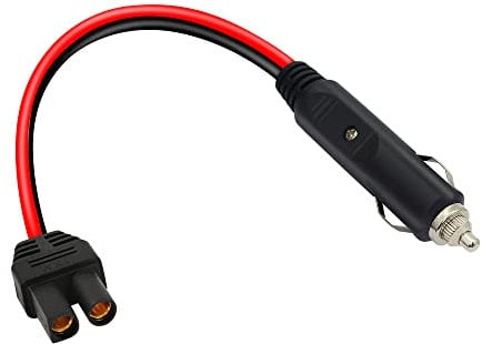 GINTOOYUN Cavo accendisigari da 38,1 cm, 12/24 V 14 AWG EC5 femmina a presa accendisigari per auto, pompa ad aria, batteria auto, ecc. (EC5 femmina a accendisigari per auto)