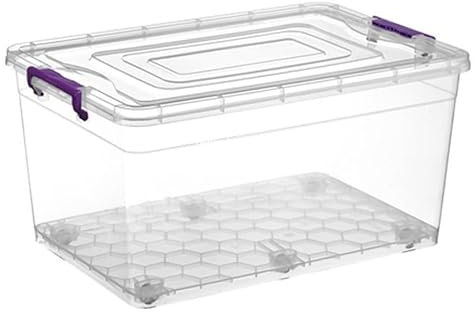 BH | 40L - 2 PCS Clear Large Plastic Storage Box with Lids on Wheels |Containers Multi Purpose use for Home, office, Kitchen, Toys, Clip Locked (40 Litres) - By BEST HOUSE