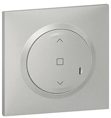 Legrand Interrupteur Filaire à Câbler pour Installation Connectée Volets Roulants et Stores Dooxie with Netatmo Complet (Fixations, Support, Enjoliveur et Plaque Effet Aluminium) - 199254