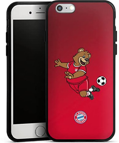 DeinDesign Silikon Hülle kompatibel mit Apple iPhone 6 Case schwarz Handyhülle FC Bayern München FCB Maskottchen