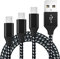 BIBTIM Micro USB Ladekabel 1M 2M 3M, USB 2.0 A-Stecker auf Micro Kabel, Micro USB Android Ladekabel Schnellladekabel 480 Mbps Datenübertragungsgeschwindigkeit