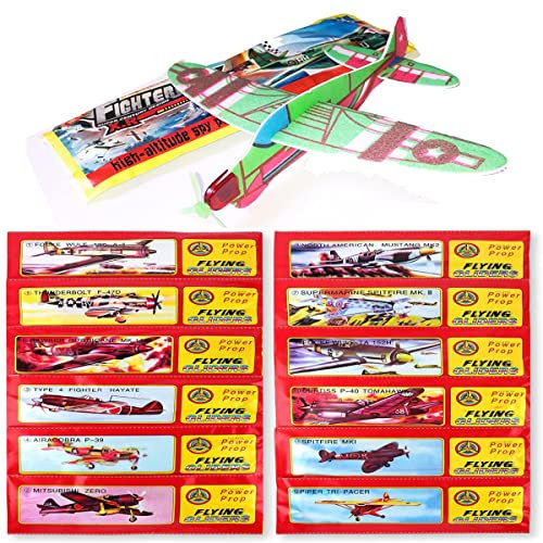 HONGECB Styropor Flugzeuge Für Kinder, 12 Stück Gleitflugzeuge Set, Polystyrene Aeroplane Model, Styropor-Flieger,Gleiter Flieger,Flieger Wurfgleiter, Einzeln Verpackt - für Mitgebsel Überraschung