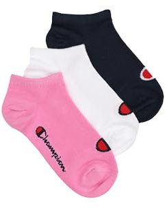 Champion Core Socks Junior 3PP Sneaker, Rosa (Fucsia), 31-34 EU (12-2 Kids UK) Unisex - Bambini e ragazzi -FW23