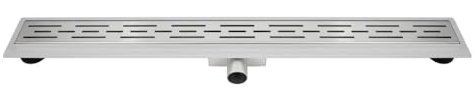 GUIDO GUSTO Duschrinne aus Edelstahl 7cm x 80cm | Standardgitter | Duschablauf Komplettset mit Haarsieb und Siphon | höhenverstellbarer Bodenablauf