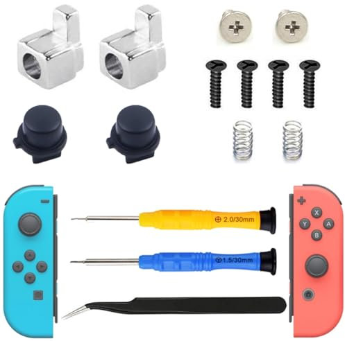 ZHUROUPU Metal Latches Buckles Parts Right Left Replacement, Lock Button Jc Lock Buckles Spring Screwdriver Kit Compatible with for Nintendo Switch Joy-Con NS Nx Joycon Controller Repair Tool Set