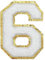 GYGYL 3PCS Chenille Varsity Glitters Numbers Patch, Iron on Large Size Number Patches for Team Costume Decoration, Height 4-1/2In, Number 6