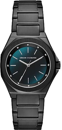 Armani Exchange Damenuhr quarz/3-Zeiger Uhrwerk 34mm Gehäusegröße mit einem Edelstahlarmband AX4609