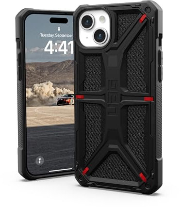 URBAN ARMOR GEAR UAG Case Compatible with iPhone 15 Plus Case 6.7 Monarch Kevlar Black Rugged Heavy Duty Military Grade Drop Tested Protective Cover