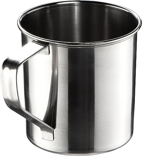 KADAX Edelstahlbecher, widerstandsfähiger Kaffeebecher mit Henkel, bruchsicherer Trinkbecher, Isolierte Tasse, Thermobecher für Kaffee, Tee, Saft und Wasser (9cm)