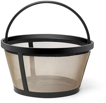 8-12 Cup Reusable Filter Basket With Closed Bottom Fits MrCoffee Coffee Maker and Brewer - Permanent Filter Replacement for Mr Coffee Gold Tone Basket-Style Filters 1-Pack