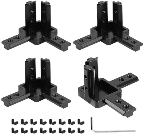 LALAGO 4pcs Eckverbinder, 3-Wege Profilverbinder,40x40 Eckhalterung mit Schrauben für Standard Aluminium-Extrusionsprofil（schwarz）